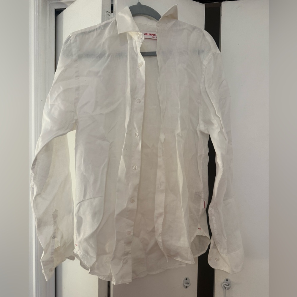 Orlebar Brown White Men's Shirt linen